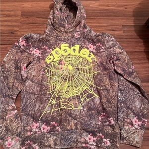 Sp5der Yellow camo hoodie